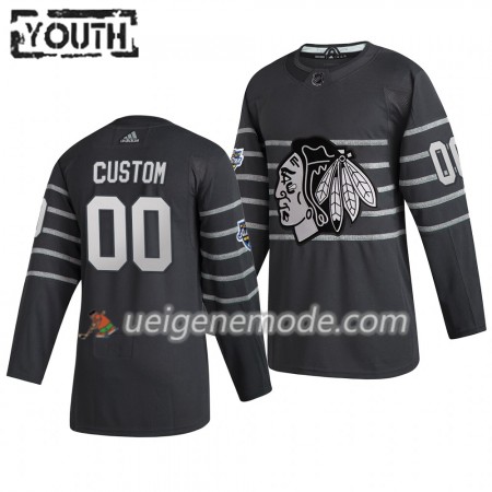Kinder Chicago Blackhawks Trikot Custom Grau Adidas 2020 NHL All-Star Authentic